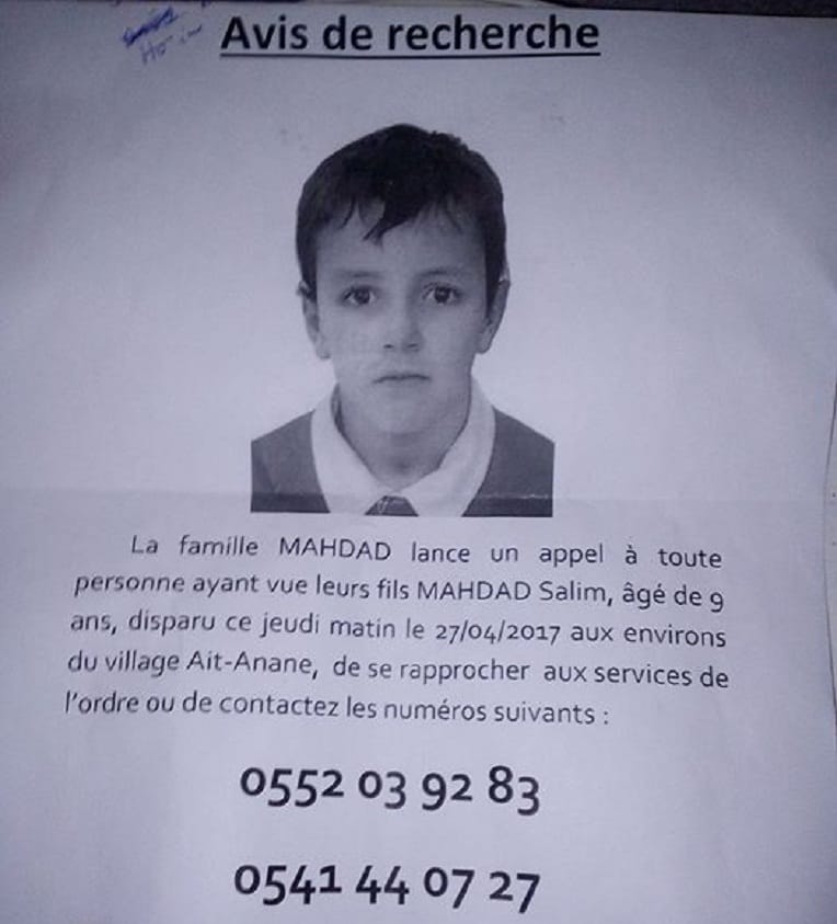Tizi Ouzou : mystérieuse disparition d’un écolier