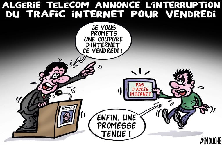 Algérie Télécom annonce l&rsquo;interruption du trafic internet pour vendredi