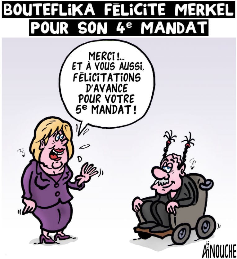 Bouteflika félicite Merkel pour son 4e mandat