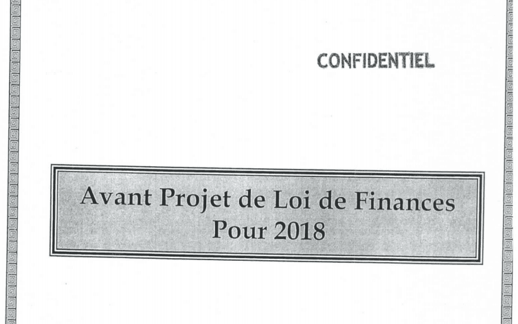 DOCUMENT – Téléchargez l’avant-projet de Loi de finances 2018