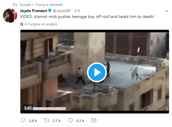 Donald Trump relaie des vidéos anti-musulmans sur Twitter