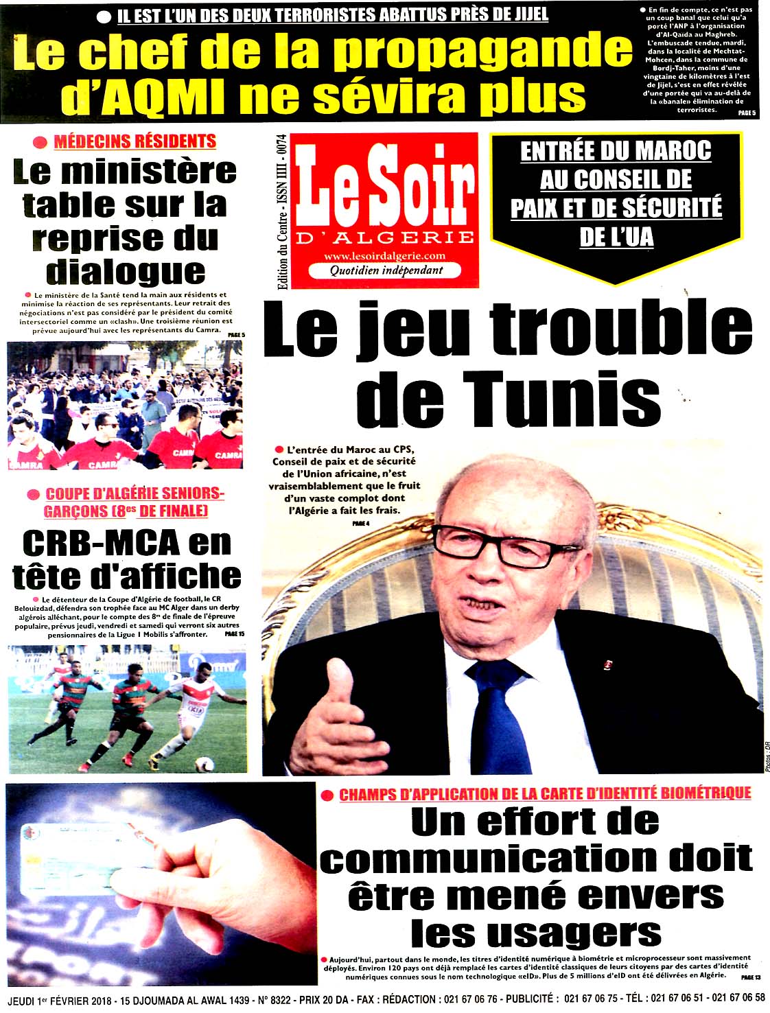 Revue de presse - Les Unes de vos journaux du jeudi 1er février — TSA