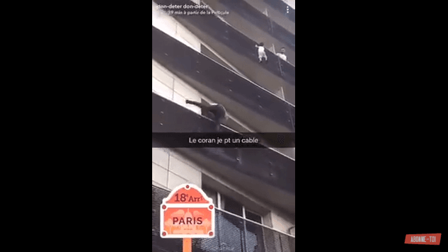 VIDÉO – France : un homme grimpe la façade d’un immeuble à mains nues pour sauver un enfant
