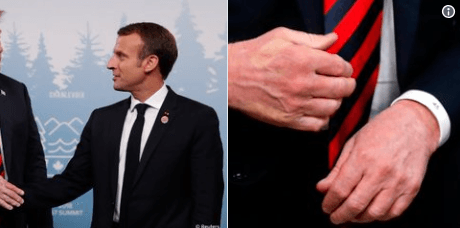 VIDÉO – La poignée de Macron traumatise la main de Trump