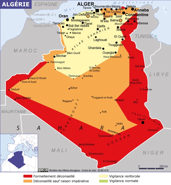 Voyages : le Quai d’Orsay modifie sa page Algérie