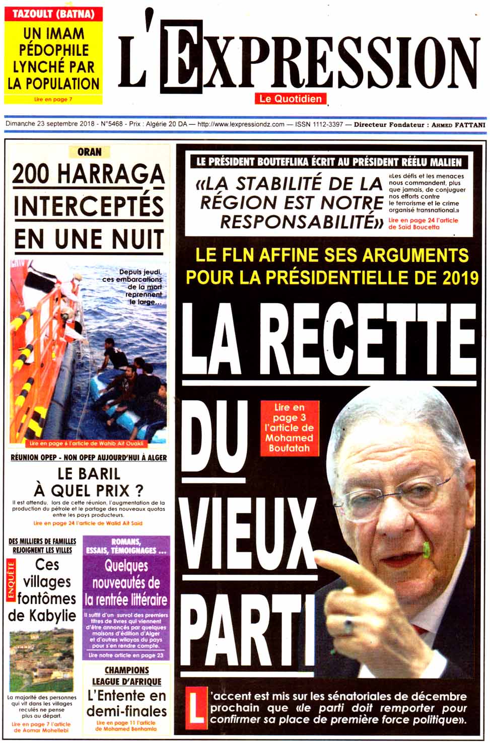 Revue de presse - Les Unes de vos journaux du dimanche 23 septembre — TSA
