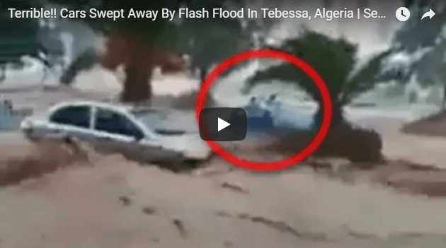 VIDÉO. Des voitures emportées par d&rsquo;impressionnantes inondations à Tebessa