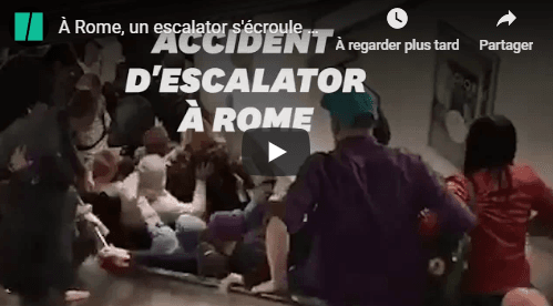 VIDÉO. Accident spectaculaire d&rsquo;escalator dans le métro de Rome
