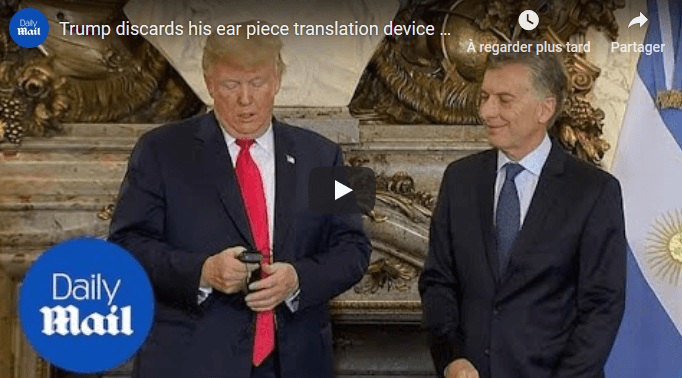 VIDÉO. Frustré par la traduction, Trump jette son oreillette par terre