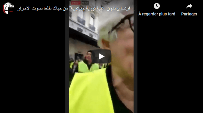 VIDÉO. France: un gilet jaune entonne un chant patriotique algérien