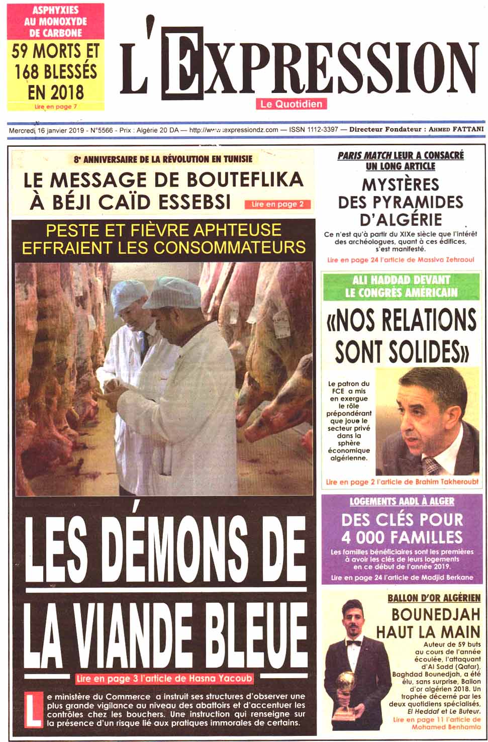 Revue de presse  Les Unes de vos journaux du mercredi 16 janvier — TSA
