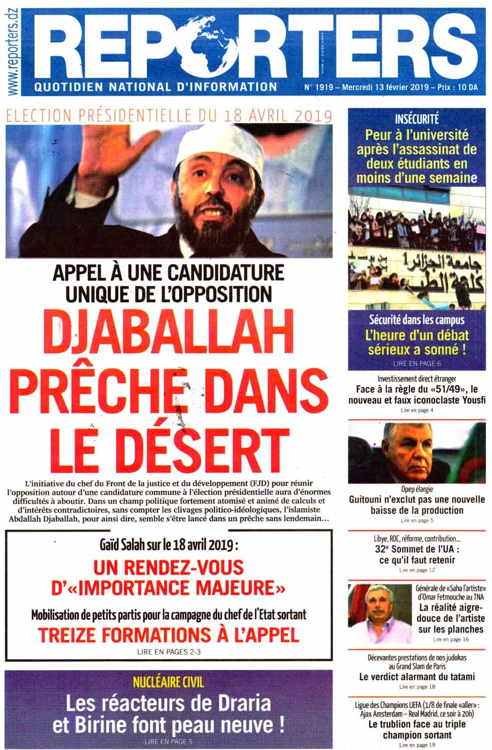 Le Journal El Watan De Ce Jour
