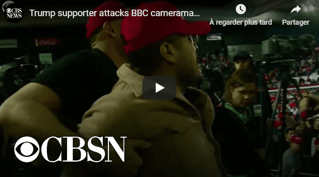 VIDÉO. Un cameraman de la BBC agressé par un partisan de Trump