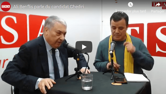 VIDÉO. Ali Benflis parle du candidat Ghediri