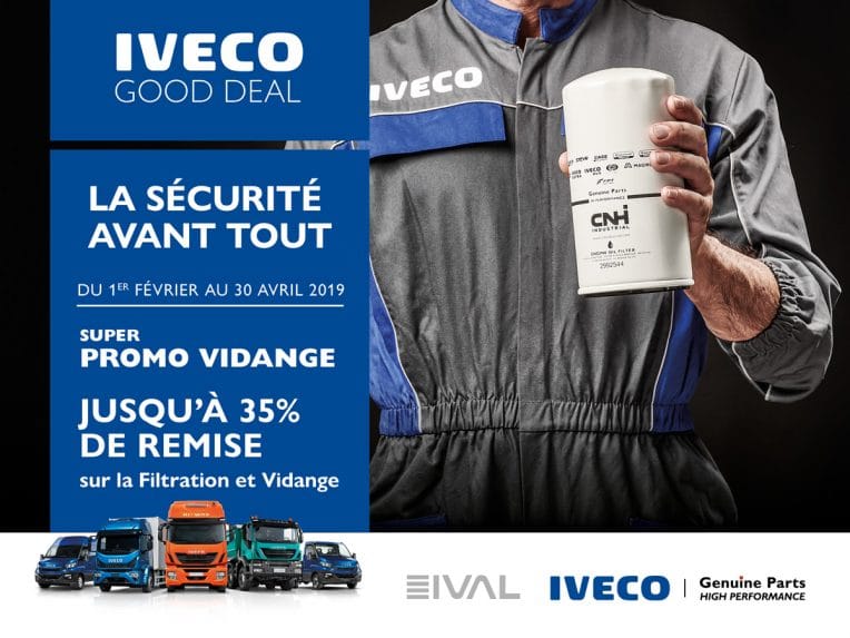 JUSQU’À 35 % DE REMISE SUR FILTRATION ET VIDANGE IVECO