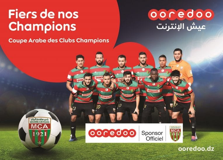 Après le match aller des 1/4 de finale de la Coupe Arabe des Clubs Champions, Ooredoo poursuit ses encouragements au Mouloudia d’Alger