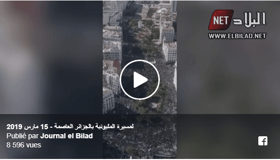 VIDÉO. Des images de la marche du 15 mars à Alger vue du ciel