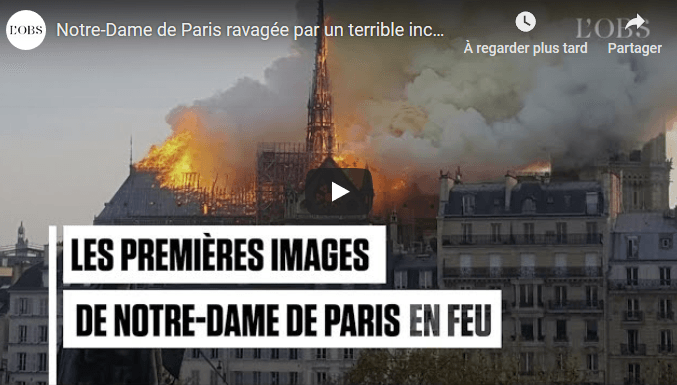 VIDÉO. Terrible incendie dans la cathédrale Notre-Dame de Paris