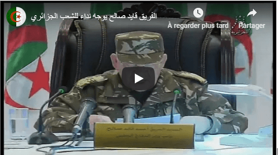 VIDÉO. Gaid Salah : « L’armée est équipée contre l’ennemi, pas contre son peuple »