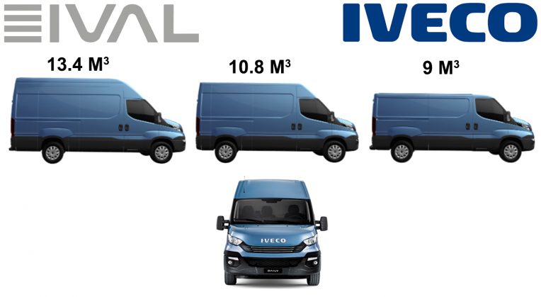 Disponibilité IVECO DAILY : 9M3, 11M3 et 13M3