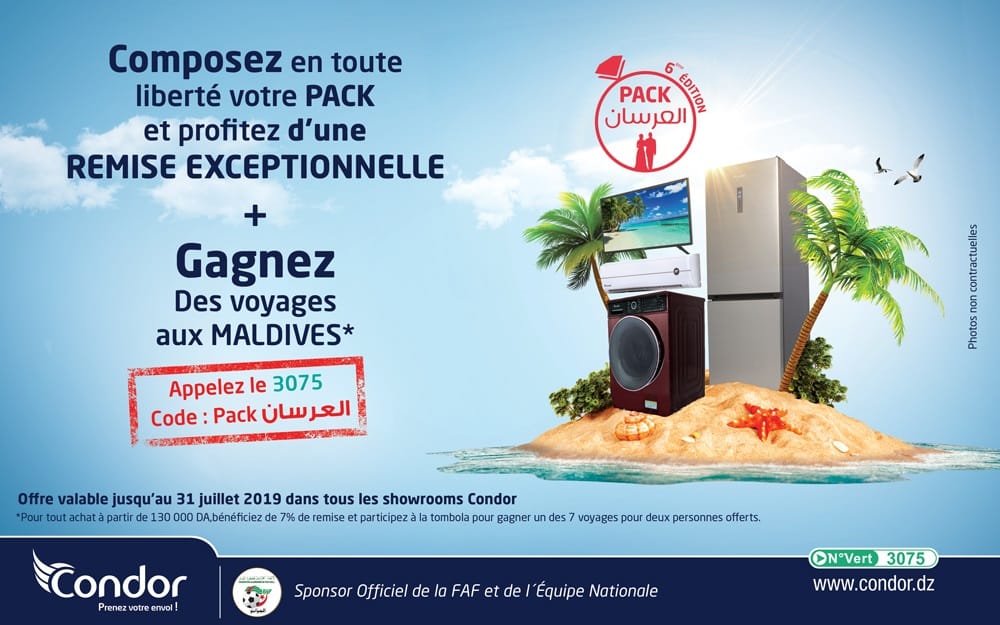 Pour la sixième année consécutive « Groupe Condor » lance le pack El 3arsane et partage la joie des mariés