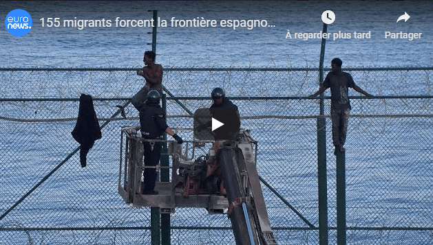 VIDÉO. Maroc : 155 migrants africains traversent la frontière avec l’Espagne