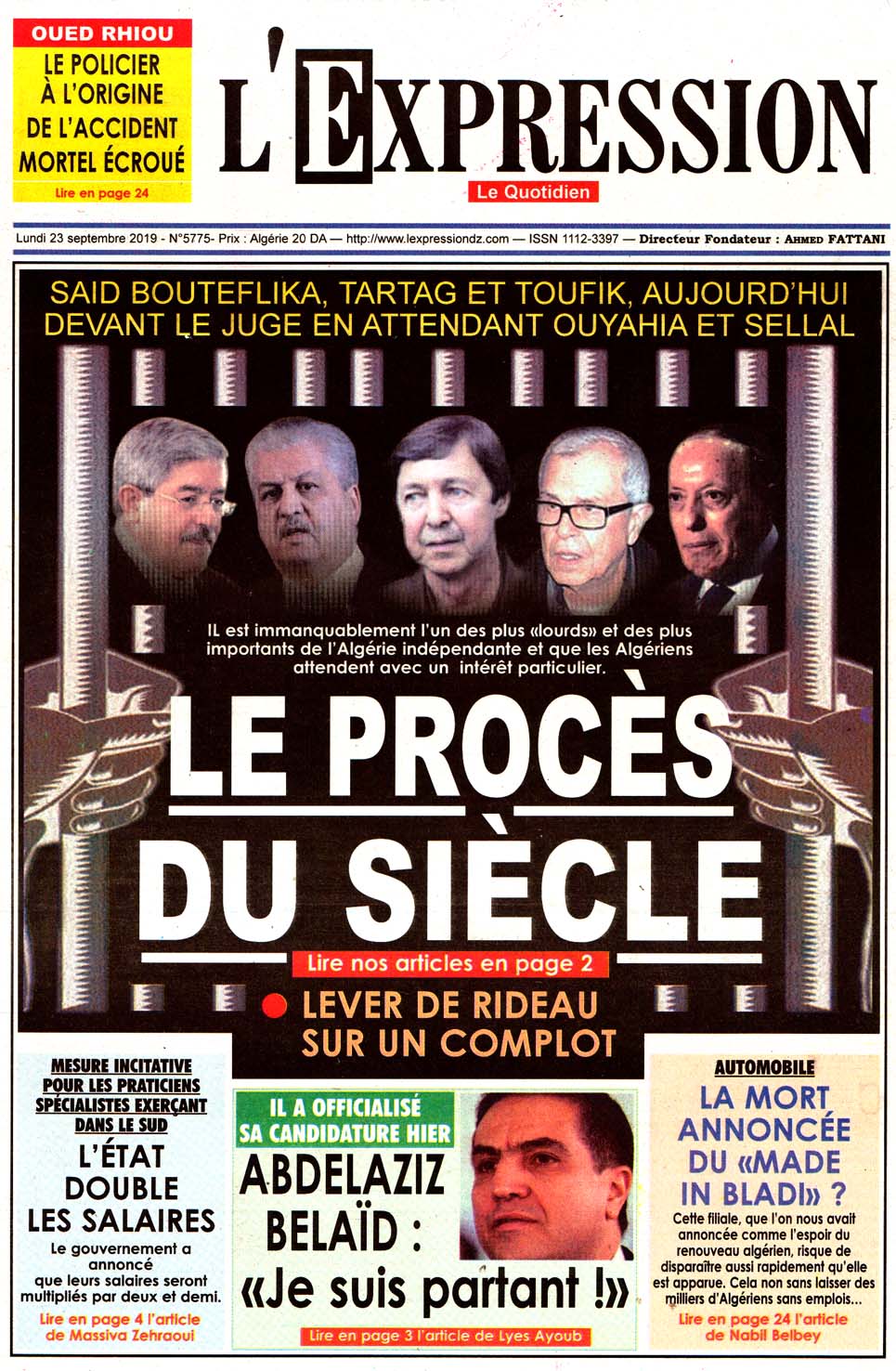 Revue de presse – Les Unes de vos journaux du lundi 23 septembre — TSA