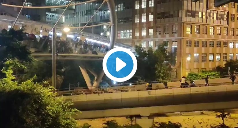 VIDÉO. Hong Kong : fuite spectaculaires de manifestants assiégés par la police