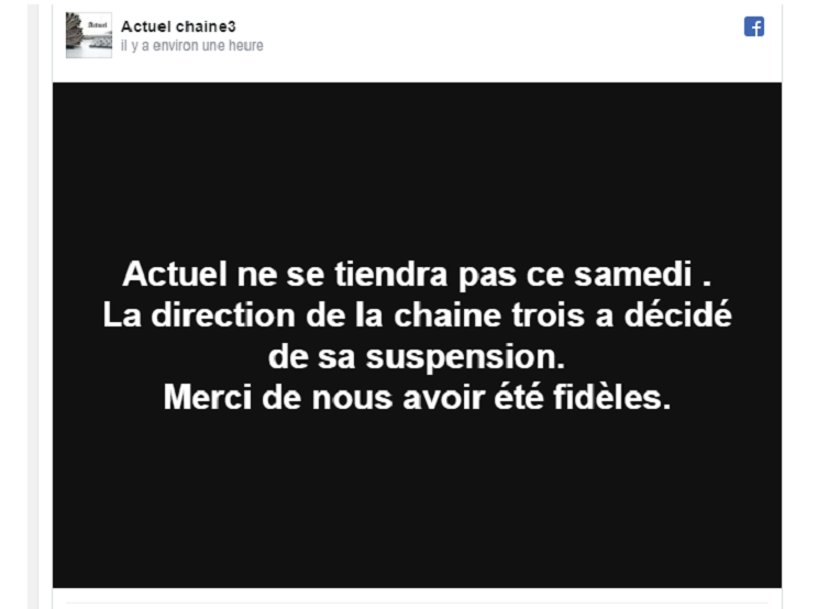 L’émission radio « Actuel » sur la Chaîne 3 suspendue par la direction