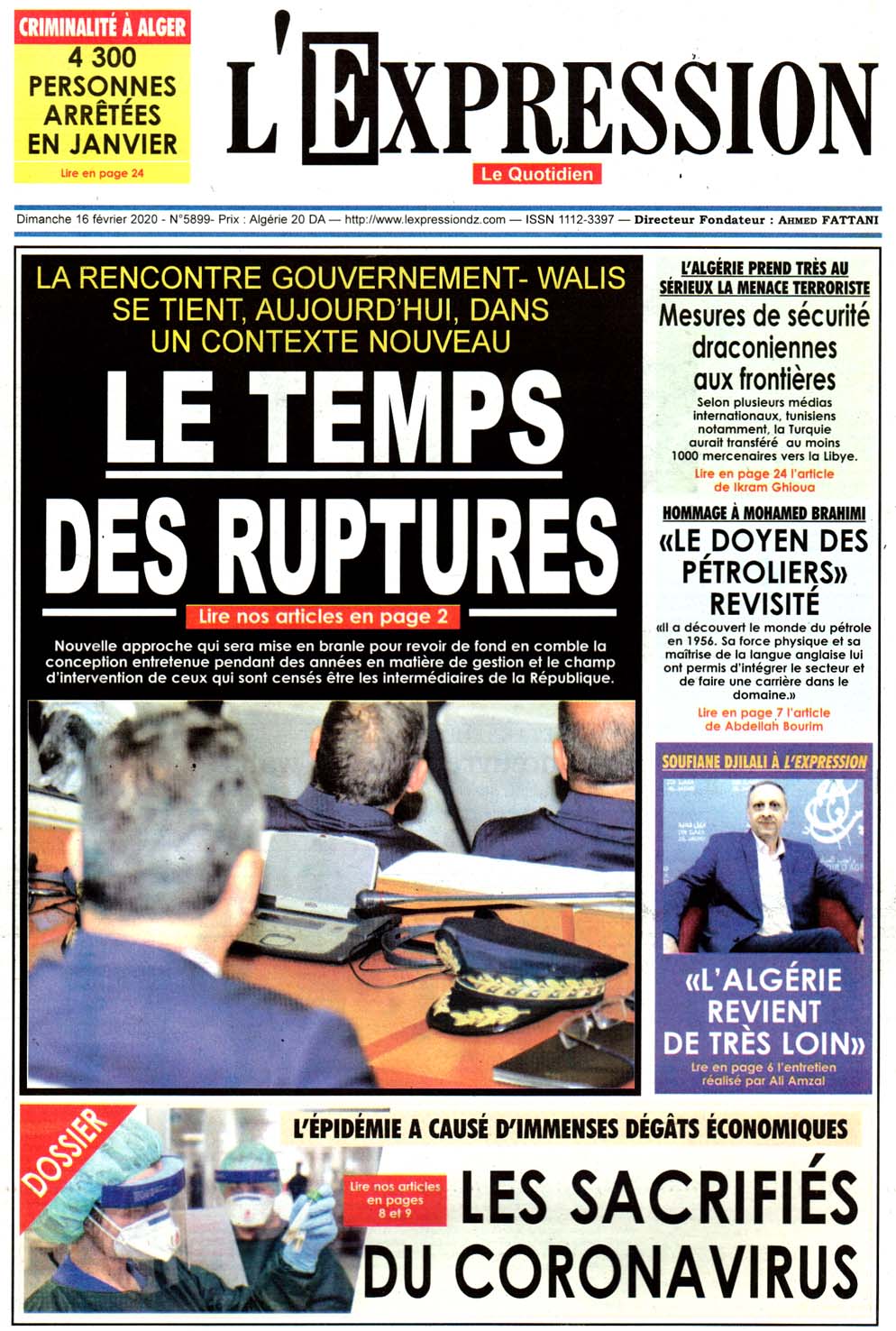 Revue de presse – Les Unes de vos journaux du dimanche 16 février — TSA
