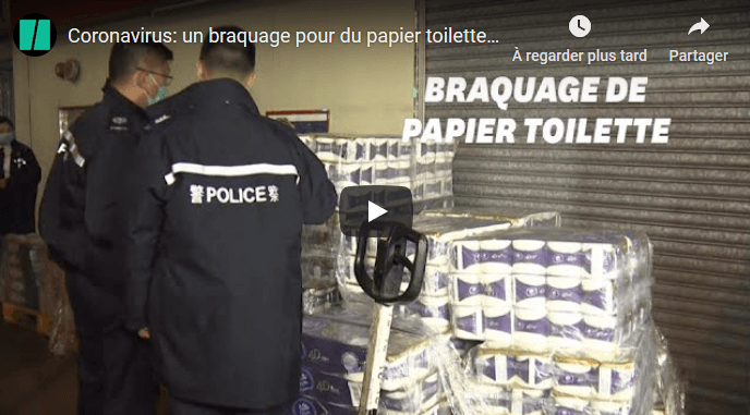 VIDÉO. Vol à main armée de papier toilettes à Hong Kong à cause du coronavirus