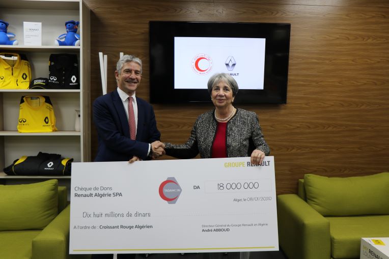 Renault Algérie remet un chèque de 18 millions de dinars au Croissant rouge algérien dans le cadre de la 4e édition de son programme de solidarité « TadaMoon »