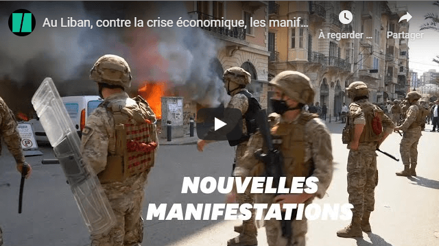 VIDÉO. Liban : deuxième nuit de heurts entre manifestants et l’armée
