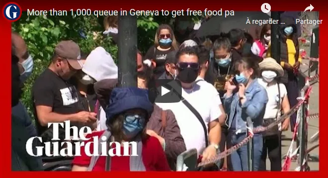 VIDÉO – Genève : longue file d&rsquo;attente pour un sac de nourriture
