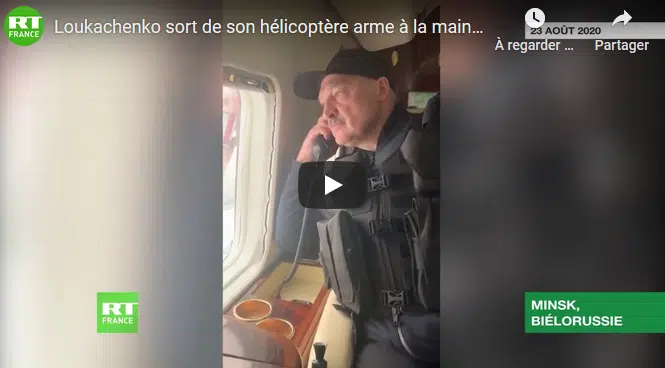 VIDÉO. Biélorussie : le président Loukachenko arme à la main