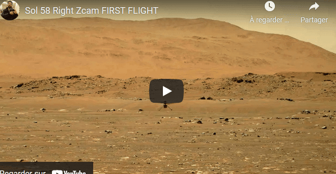 VIDÉO – Premier vol d&rsquo;un hélicoptère sur la planète Mars