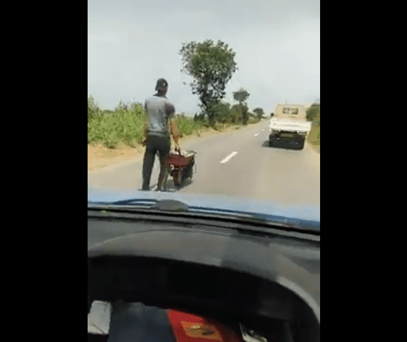 VIDÉO. Une brouette dotée d’un moteur sur une route algérienne