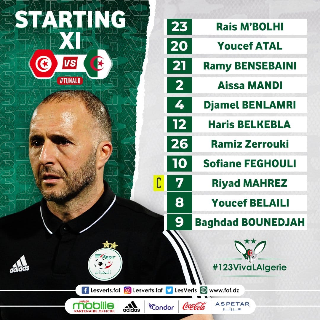 Tunisie – Algérie : la composition des Verts