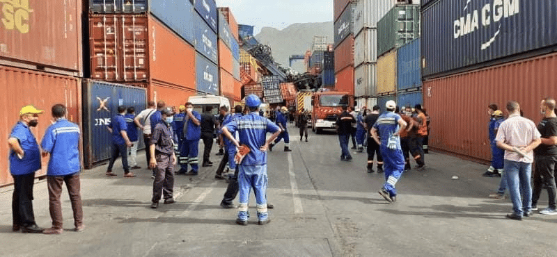 Effondrement d&rsquo;un portique au Port de Béjaïa : un blessé et d&rsquo;importants dégâts matériels