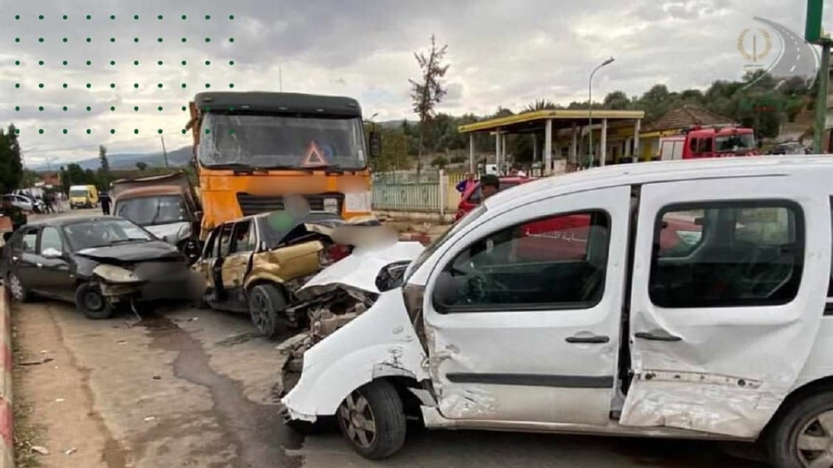 Carambolage spectaculaire à Guelma : plusieurs blessés dont un grièvement